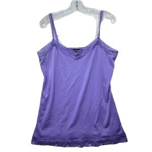 Vintage Y2K Lace Tank Top Cami Size Large Coquette Whimsical Fairy Dainty Purple